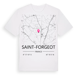 Saint-Forgeot karta t-shirt – ekologisk bomull t-shirt från Pinshirt