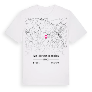 Saint-Germain-de-Modéon karta t-shirt – ekologisk bomull t-shirt från Pinshirt