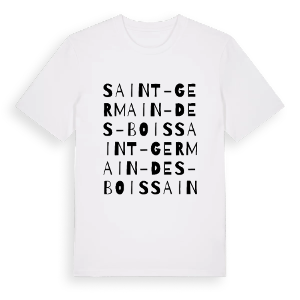 Saint-Germain-des-Bois ordlek t-shirt – ekologisk bomull t-shirt från Pinshirt