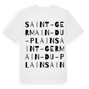 Saint-Germain-du-Plain ordlek t-shirt – ekologisk bomull t-shirt från Pinshirt