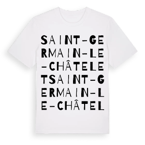 Saint-Germain-le-Châtelet ordlek t-shirt – ekologisk bomull t-shirt från Pinshirt