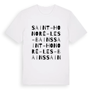 Saint-Honoré-les-Bains ordlek t-shirt – ekologisk bomull t-shirt från Pinshirt