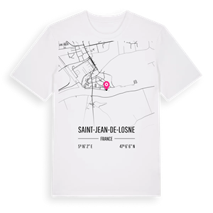 Saint-Jean-de-Losne karta t-shirt – ekologisk bomull t-shirt från Pinshirt