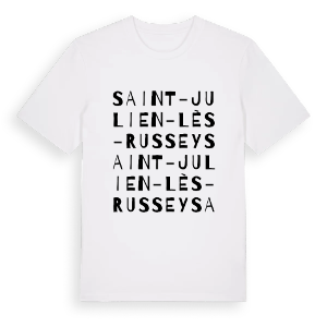Saint-Julien-lès-Russey ordlek t-shirt – ekologisk bomull t-shirt från Pinshirt