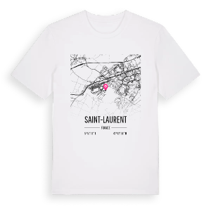 Saint-Laurent karta t-shirt – ekologisk bomull t-shirt från Pinshirt