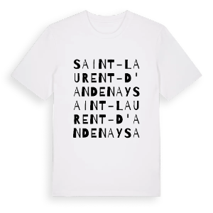 Saint-Laurent-d'Andenay ordlek t-shirt – ekologisk bomull t-shirt från Pinshirt