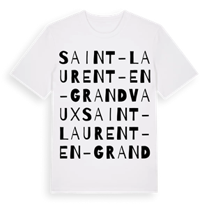 Saint-Laurent-en-Grandvaux ordlek t-shirt – ekologisk bomull t-shirt från Pinshirt