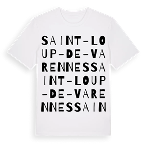 Saint-Loup-de-Varennes ordlek t-shirt – ekologisk bomull t-shirt från Pinshirt