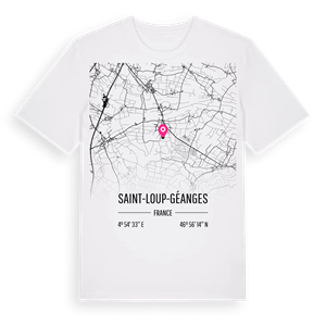 Saint-Loup-Géanges karta t-shirt – ekologisk bomull t-shirt från Pinshirt