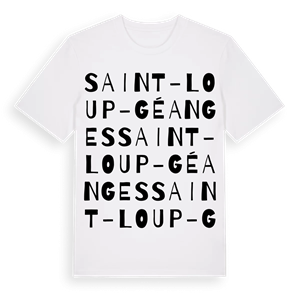 Saint-Loup-Géanges ordlek t-shirt – ekologisk bomull t-shirt från Pinshirt