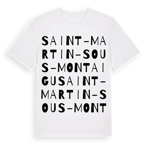 Saint-Martin-sous-Montaigu ordlek t-shirt – ekologisk bomull t-shirt från Pinshirt