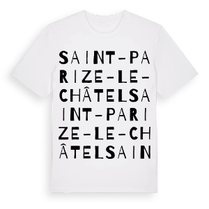 Saint-Parize-le-Châtel ordlek t-shirt – ekologisk bomull t-shirt från Pinshirt