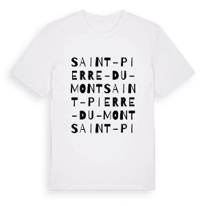 Saint-Pierre-du-Mont ordlek t-shirt – ekologisk bomull t-shirt från Pinshirt