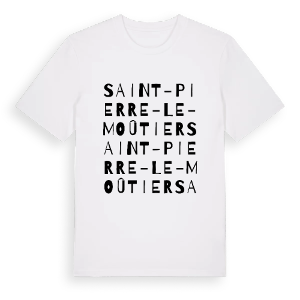 Saint-Pierre-le-Moûtier ordlek t-shirt – ekologisk bomull t-shirt från Pinshirt