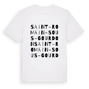 Saint-Romain-sous-Gourdon ordlek t-shirt – ekologisk bomull t-shirt från Pinshirt