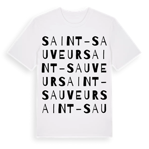 Saint-Sauveur ordlek t-shirt – ekologisk bomull t-shirt från Pinshirt