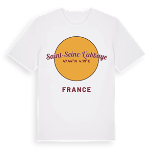 Saint-Seine-l'Abbaye cirkel t-shirt – ekologisk bomull t-shirt från Pinshirt