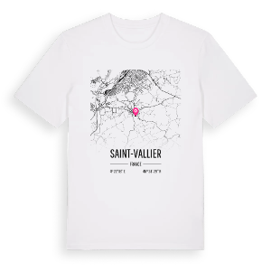 Saint-Vallier karta t-shirt – ekologisk bomull t-shirt från Pinshirt