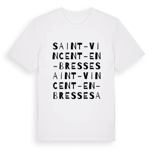 Saint-Vincent-en-Bresse ordlek t-shirt – ekologisk bomull t-shirt från Pinshirt