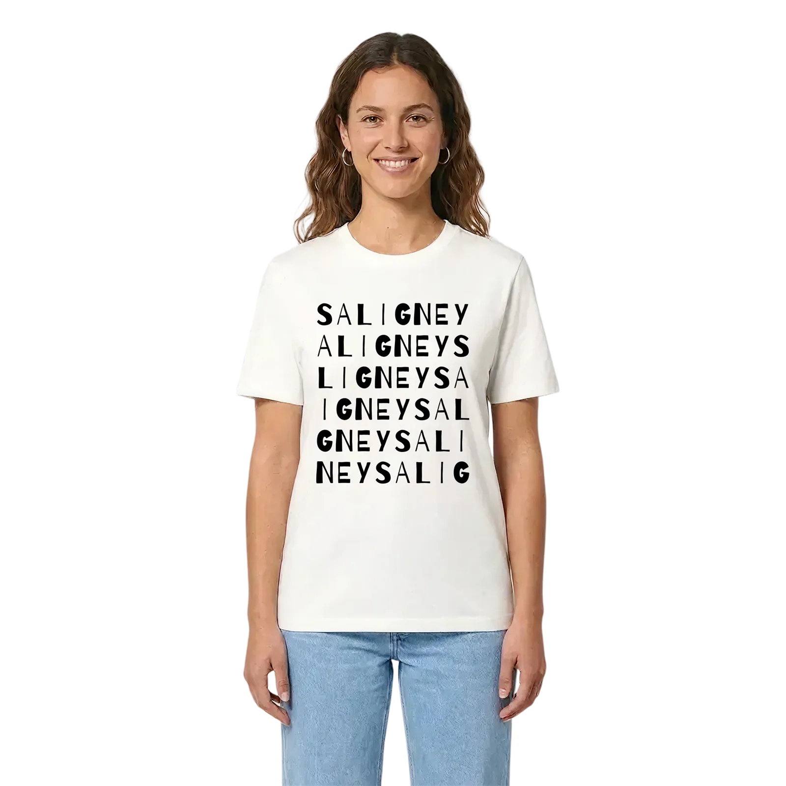 Saligney ordlek t-shirt – White, i miljö