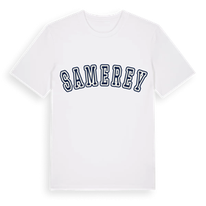 Samerey college t-shirt – ekologisk bomull t-shirt från Pinshirt