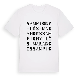 Sampigny-lès-Maranges ordlek t-shirt – ekologisk bomull t-shirt från Pinshirt