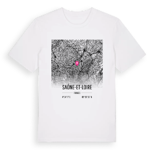 Saône-et-Loire karta t-shirt – ekologisk bomull t-shirt från Pinshirt