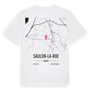 Saulon-la-Rue karta t-shirt – ekologisk bomull t-shirt från Pinshirt