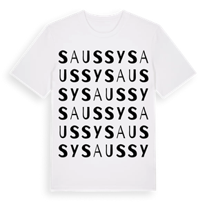 Saussy ordlek t-shirt – ekologisk bomull t-shirt från Pinshirt