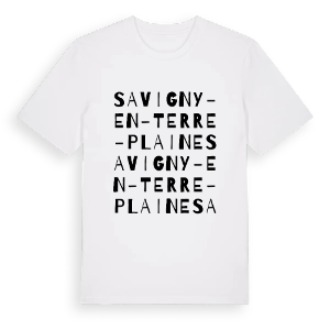 Savigny-en-Terre-Plaine ordlek t-shirt – ekologisk bomull t-shirt från Pinshirt