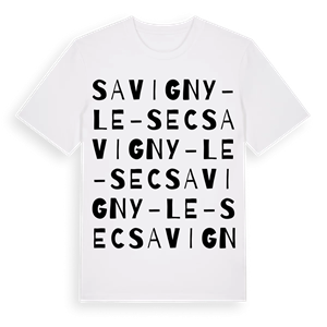 Savigny-le-Sec ordlek t-shirt – ekologisk bomull t-shirt från Pinshirt