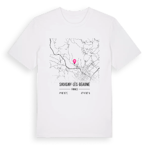 Savigny-lès-Beaune karta t-shirt – ekologisk bomull t-shirt från Pinshirt