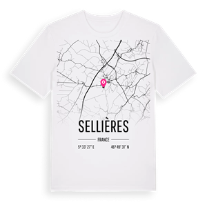 Sellières karta t-shirt – ekologisk bomull t-shirt från Pinshirt