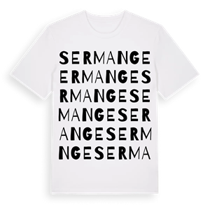 Sermange ordlek t-shirt – ekologisk bomull t-shirt från Pinshirt