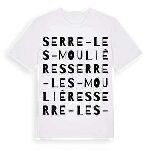 Serre-les-Moulières ordlek t-shirt – ekologisk bomull t-shirt från Pinshirt