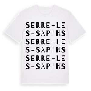Serre-les-Sapins ordlek t-shirt – ekologisk bomull t-shirt från Pinshirt