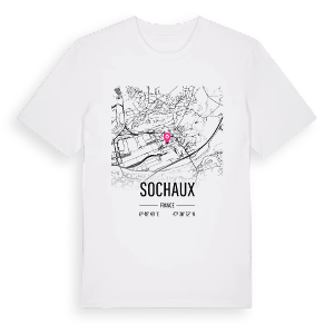 Sochaux karta t-shirt – ekologisk bomull t-shirt från Pinshirt