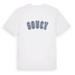 Soucy college t-shirt – ekologisk bomull t-shirt från Pinshirt
