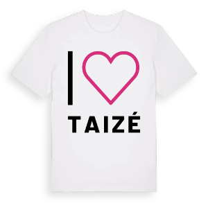 Jag älskar Taizé t-shirt stort tryck – ekologisk bomull t-shirt från Pinshirt