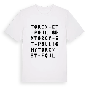 Torcy-et-Pouligny ordlek t-shirt – ekologisk bomull t-shirt från Pinshirt