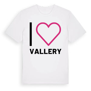Jag älskar Vallery t-shirt stort tryck – ekologisk bomull t-shirt från Pinshirt