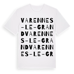 Varennes-le-Grand ordlek t-shirt – ekologisk bomull t-shirt från Pinshirt