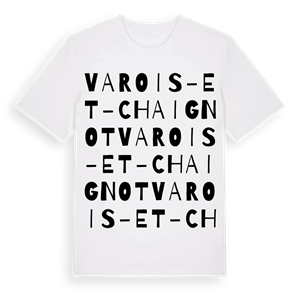 Varois-et-Chaignot ordlek t-shirt – ekologisk bomull t-shirt från Pinshirt