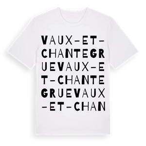 Vaux-et-Chantegrue ordlek t-shirt – ekologisk bomull t-shirt från Pinshirt
