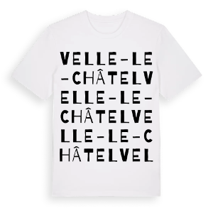 Velle-le-Châtel ordlek t-shirt – ekologisk bomull t-shirt från Pinshirt