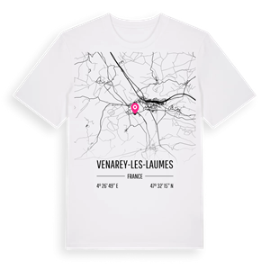 Venarey-les-Laumes karta t-shirt – ekologisk bomull t-shirt från Pinshirt