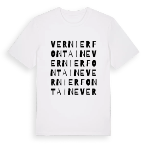 Vernierfontaine ordlek t-shirt – ekologisk bomull t-shirt från Pinshirt
