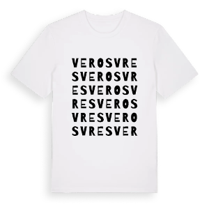 Verosvres ordlek t-shirt – ekologisk bomull t-shirt från Pinshirt