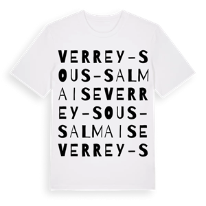 Verrey-sous-Salmaise ordlek t-shirt – ekologisk bomull t-shirt från Pinshirt