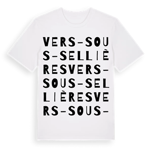 Vers-sous-Sellières ordlek t-shirt – ekologisk bomull t-shirt från Pinshirt